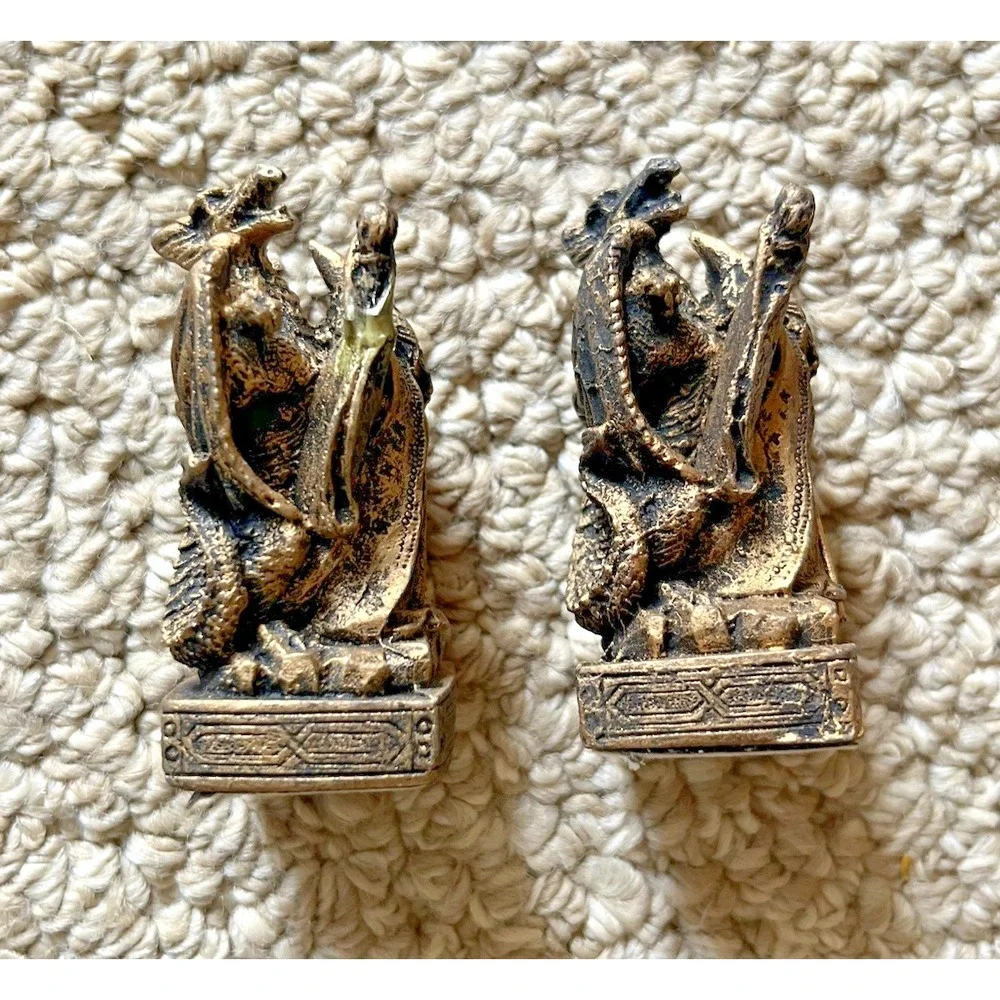 Dragon Wizard Figurines Set 2 Fantasy Medieval Miniatures Collectibles